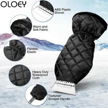 

Snow Scraper Removal Glove Oxford Cloth Cleaning Snow Shovel Ice Scraper Tool for Auto Window Outdoor Car-stying Winter Gloves