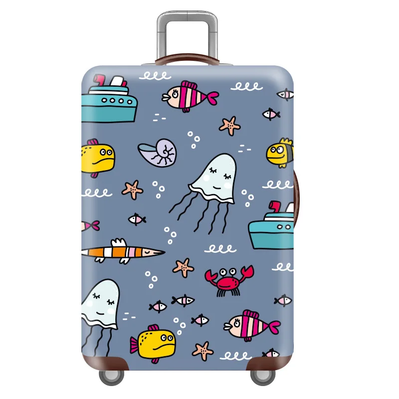 Креативный уплотненный 3D чехол для багажа защитный чехол водонепроницаемый эластичный Синий чехол для чемодана 18-32 дюймов XL аксессуары для путешествий - Цвет: 17