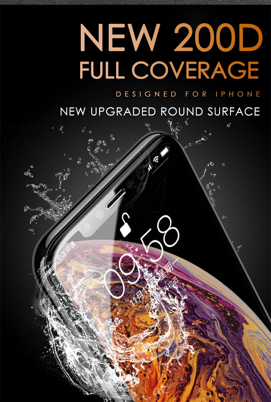 200D полное покрытие из закаленного стекла для iPhone 11 Pro Max стекло X XS Max XR Защитное стекло для экрана для iPhone 6 6s 7 8 Plus X пленка
