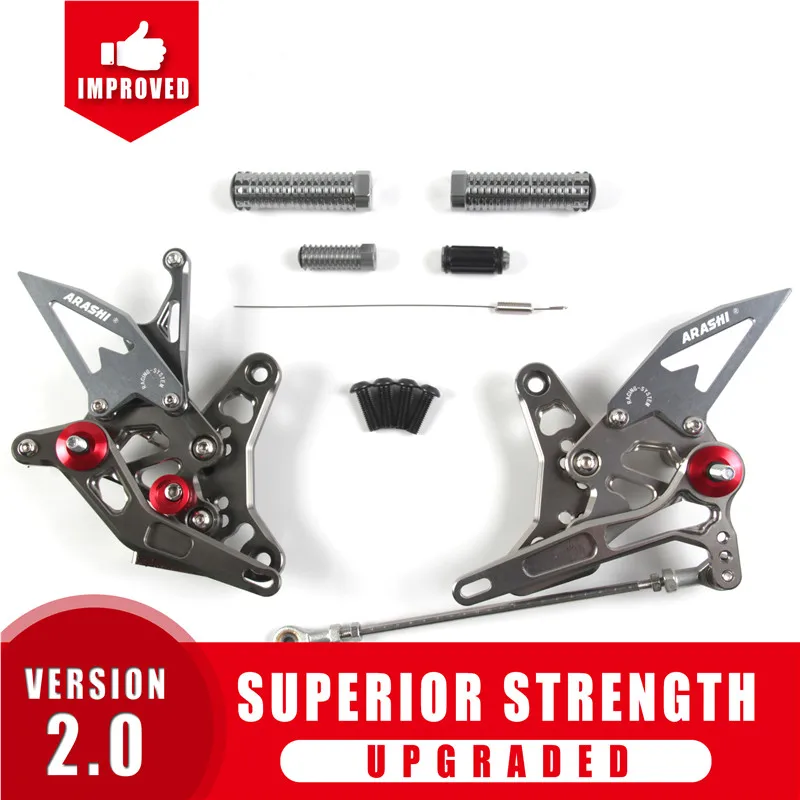 Arashi CNC Rider Rearset для SUZUKI SV650 SV650S регулируемые Подножки подставка для ног 16 17 18 золото - Цвет: Gray