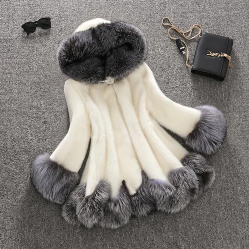 

Women Coats and Jackets New Slim Thick Warm Fur Office Lady Female Outwear Fur Jacket Women Long Coat Fluffy Jacket Plus Size
