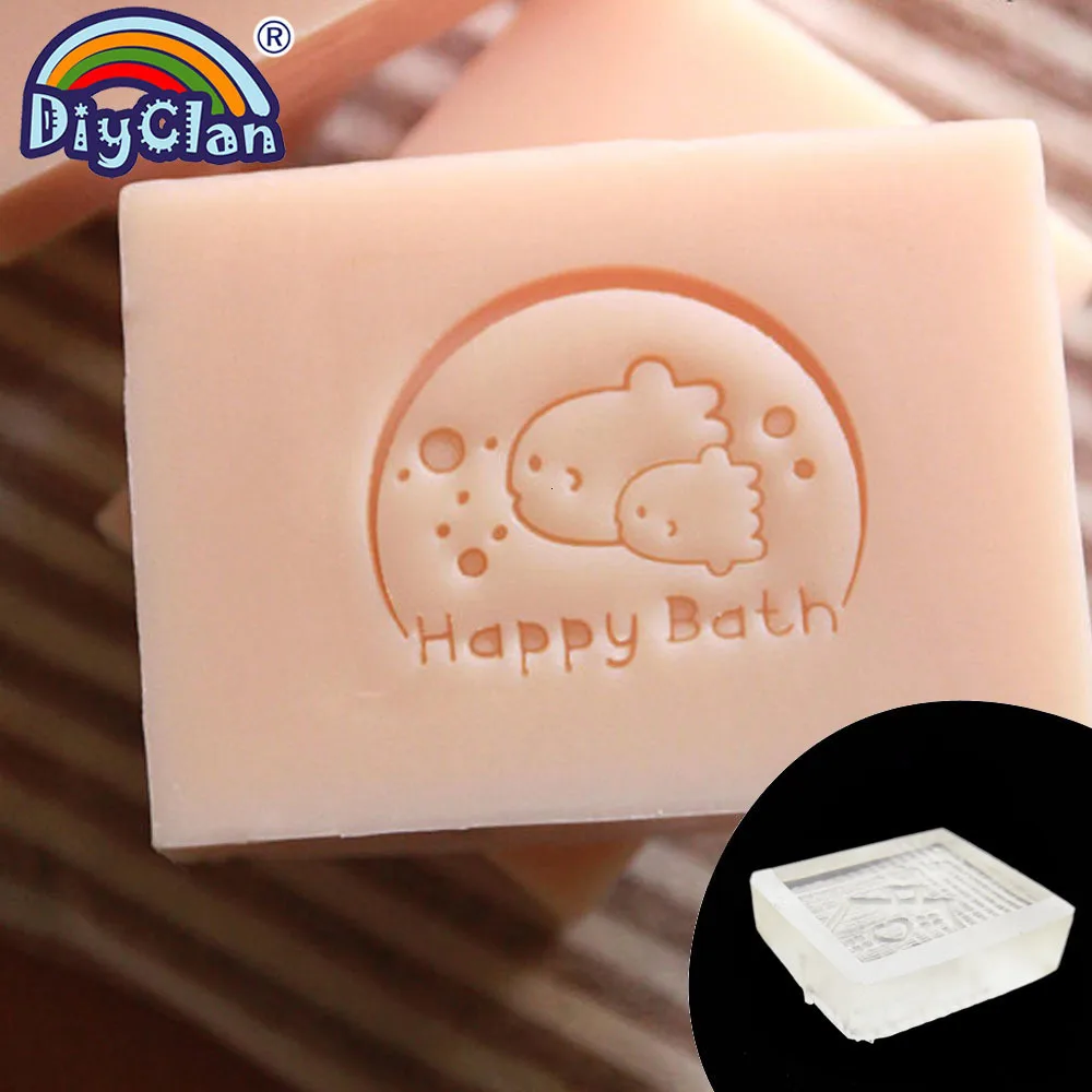 Рыба Happy Bath мыло штамп ручной работы прозрачный натуральный органический марки для мыла акриловый животный узор
