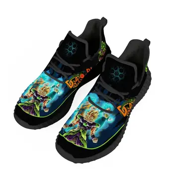 

Dragon ball Custom pattern Flying Weave men's Sneakers Platform Trainers Breathable Mesh Casual Running Shoes goku Super Saiyan