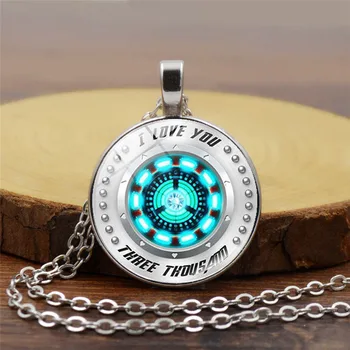 

Avengers Endgame Tony Stark Iron Man Cosplay Props Heart Time Gemstone Pendant Necklace jewelry Keychain Robert John Downey Jr