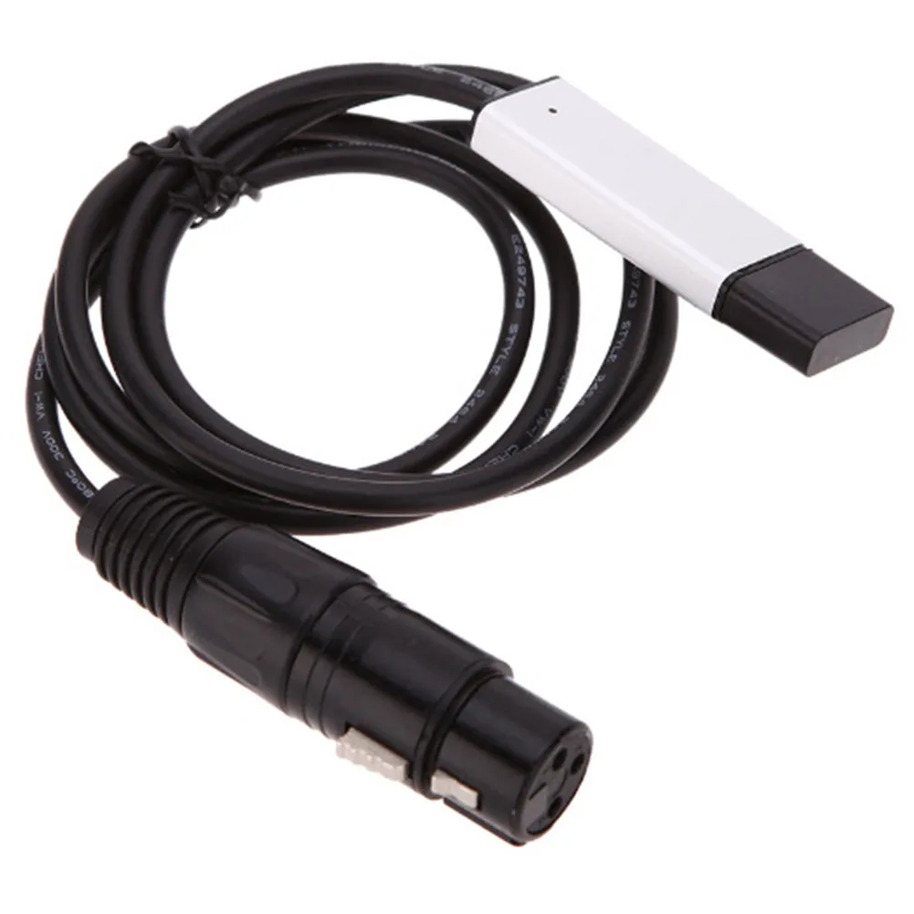 

Computer Durable Cable With CD Dimmer Adapter Stage Light USB To DMX Interface PC Lighting Controller Black LED DMX512