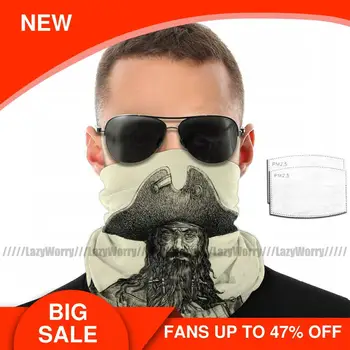 

Black Pearl Mouth Face Mask Black Beard Facial Mask with Filters Funny Polyester Adult Mask