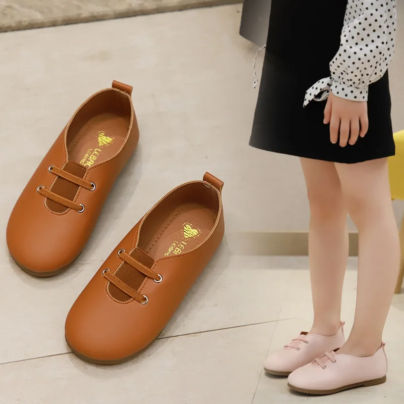 

Spring Autumn Girls Casual Shoes Pu Leather Princess Shoes Kids Loafers Toddlers Anti-Slippery Boat Shoes Flats Girls Shoe 1-6y