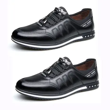 

Korean Fashion Casual Design Cow Leather Men Shoes Comfortable Breathable Anti-Slip Men Male Business Sneakers Shoes