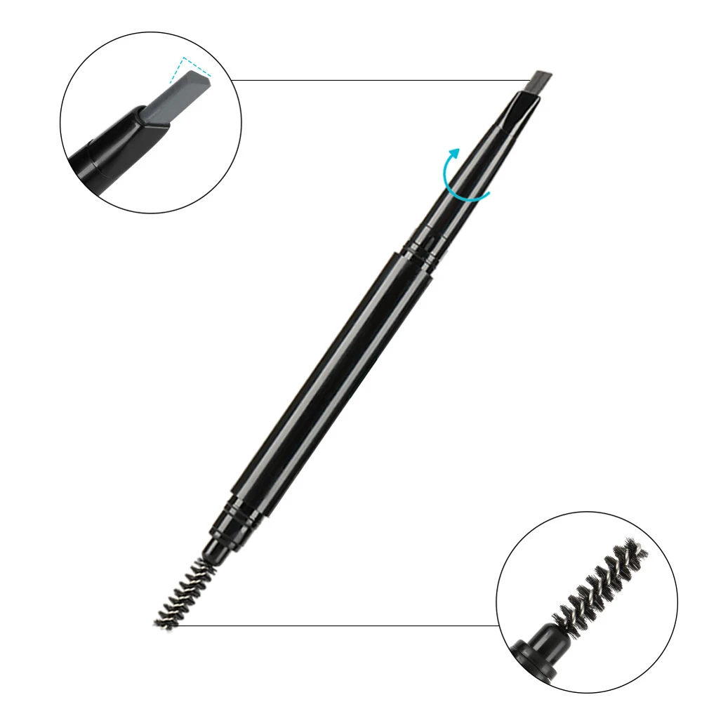 oem custom professional eyebrow pencil with brush private label thin waterproof matte eyebrow pencils customize logo low moq