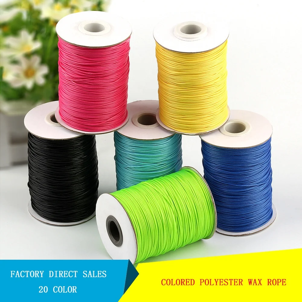 1mm 10 yards Waxed Rope Diy Handmade Braided Cards For Jewelry Decorative Making Wax Polyester Thread waxed cord polyester rope