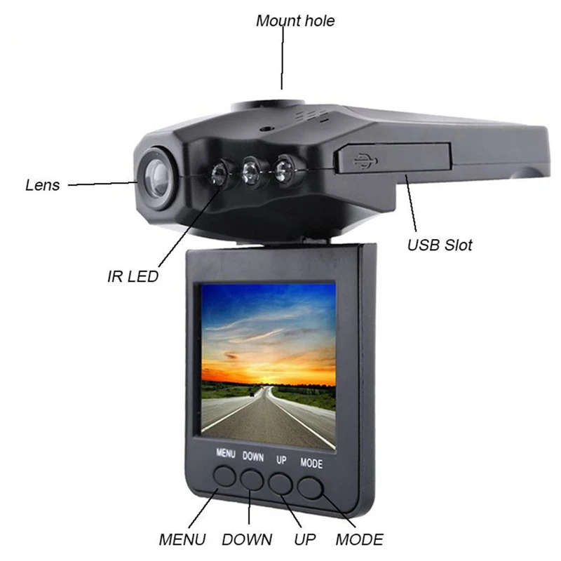 Vikewe Full Hd Dvr(устройство цифровой записи) 270 градусов вращающийся 2,2 дюймов светодиодный Экран ночное видение: 6 ИК светодиодный Ночное видение Камера Регистраторы авто-Стайлинг