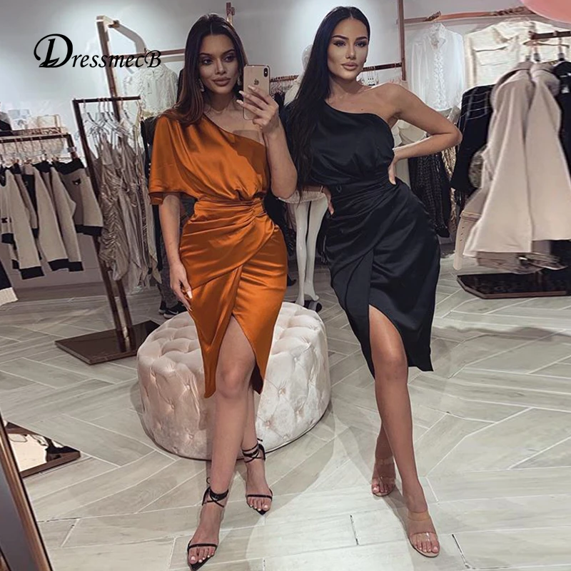 Dressmecb элегантное сексуальное атласное Макси-платье миди на тонких бретелях с
