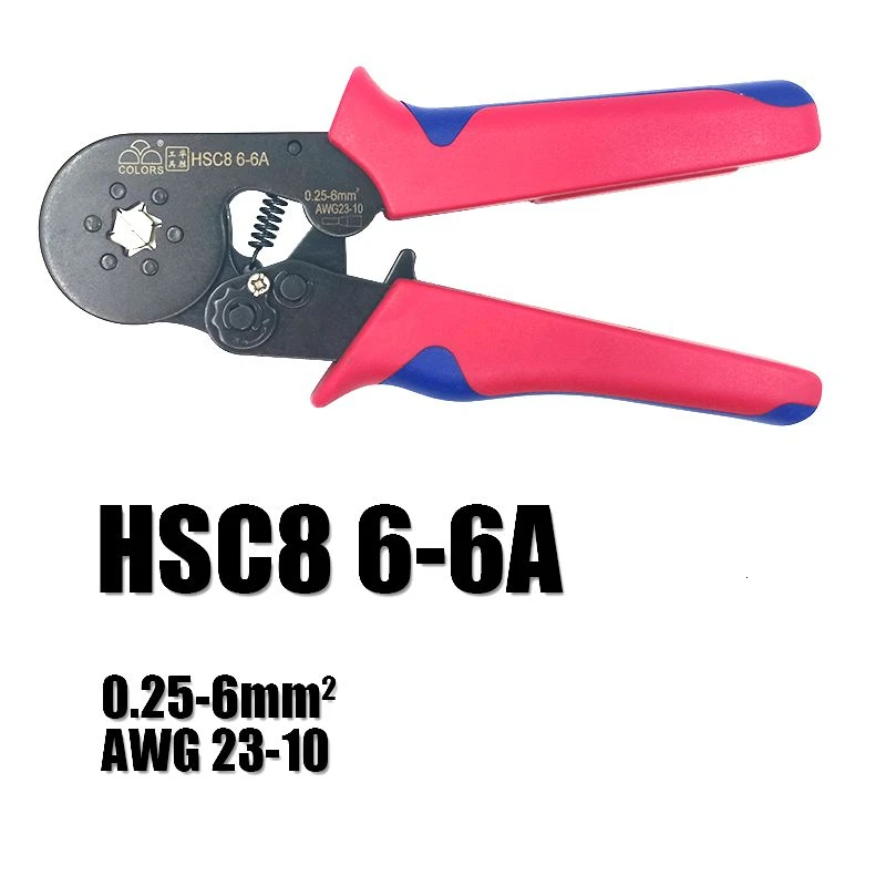 Цветной обжимной инструмент hsc8 6-4 6-6 щипцы kablo kesici плоскогубцы кабель обжимные инструменты плоскогубцы резак для проводов alicate crimpador alicates