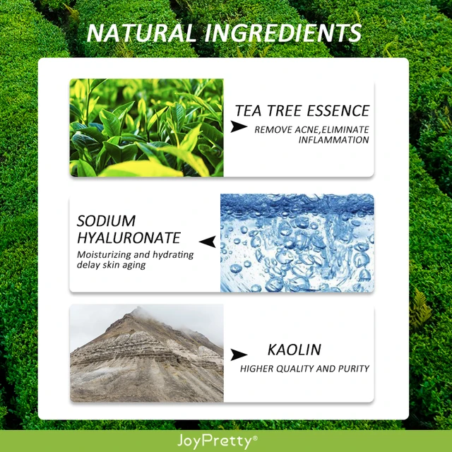 Green Tea Tree Clay Mask Remove Against Face Acne Treatment Cream Mask Facial Cleansing Black Dots