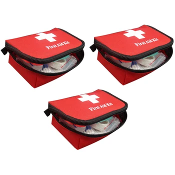 

3 Sets of Portable Travel First Aid Kit Outdoor Camping Emergency Medicine Bag Bandage Band-Aid Life Jacket Self-Defense
