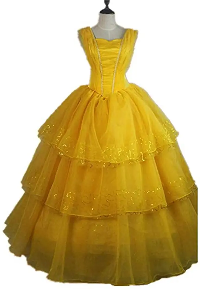 Cosplay Dress Beauty And The Beast Dress Belle Cosplay Costume Yellow Dress Girls Costume Accessories Aliexpress