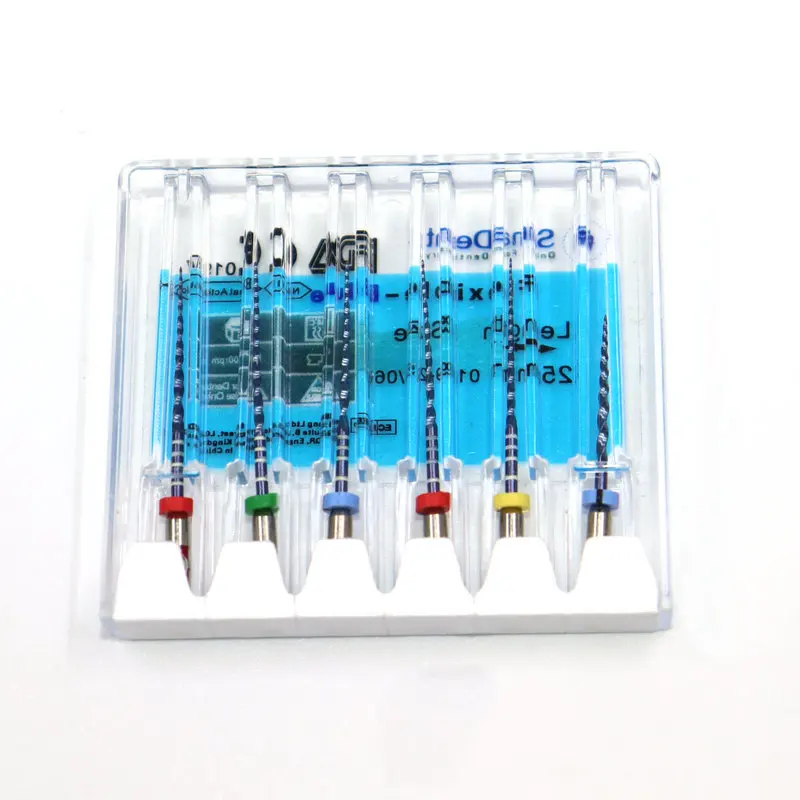Arquivos de Endo da Ativação do Calor Sortidas do Azul Flexíveis do Atarraxamento dos Arquivos Dentários para o Canal da Raiz 25mm dos Arquivos Giratórios 04 8 do atarraxamento dos arquivos 04 giratórios dentários para o canal da raiz
