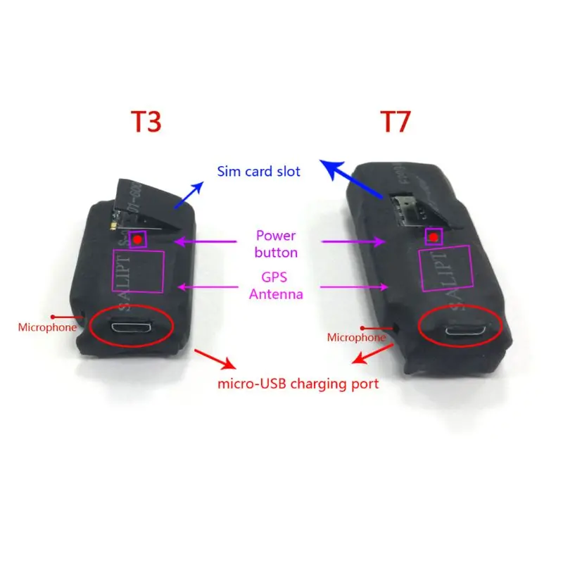 

T3 T7 Mini GPS Tracker SOS Real-time Call Voice Tracking Web APP For Children U1JF