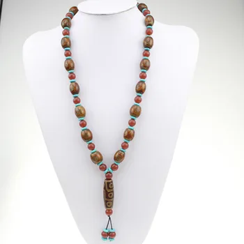

Chinese Agate Turquoise Tianzhu Pendant Necklace Fashion Jewelry Buddhism Charm Jewellery Lucky Amulet Gift Women Man New