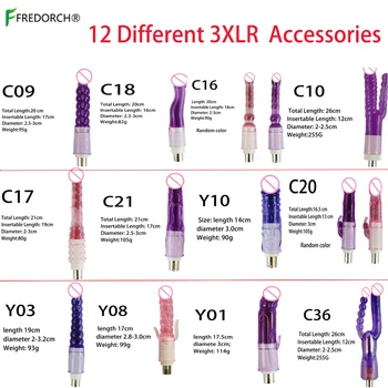 FREDORCH 3XLR Machine Attachements For Women Different Love Machine Product Including Anal/Double/BIG Dildo and Extension Tube 3
