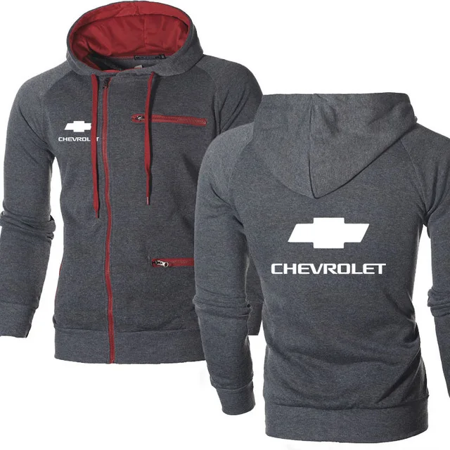 Мужская куртка Chevrolet с логотипом автомобиля, повседневная, хип-хоп, Harajuku, с длинным рукавом, флисовая, теплая, с капюшоном, толстовки на молнии для мужчин - Цвет: as picture