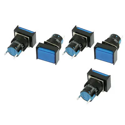 

5 x DC 24V 16mm Blue Rectangular Cap Indicator Light Accident Signal Lamp Pilot