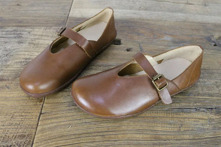 IMTER/обувь женские балетки на плоской подошве из натуральной кожи без шнуровки, женские туфли на низком каблуке, нескользящая резиновая подошва(wr334