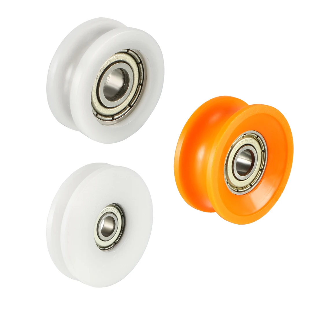 

uxcell 2pcs 4pcs 0.8mm 1.8mm 2.5mm 5mm Deep Metal V Groove Guide Bearing Pulley Rail Ball Wheel White Orange 8x34x11mm