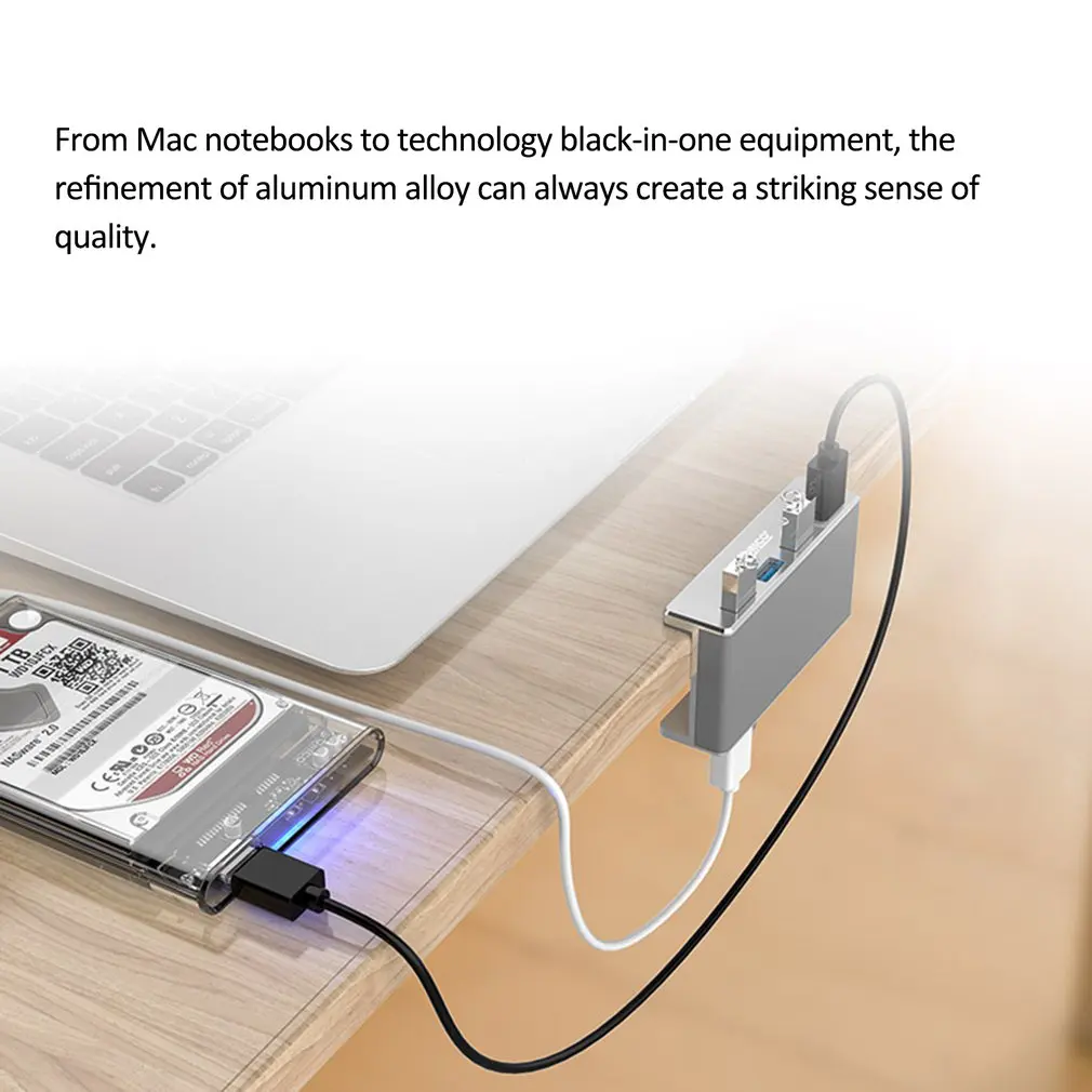 ORICO Алюминий 4 порта USB 3,0 клип-хаб на зажиме для настольного ноутбука клип диапазон оснастки расширения многоинтерфейсный концентратор