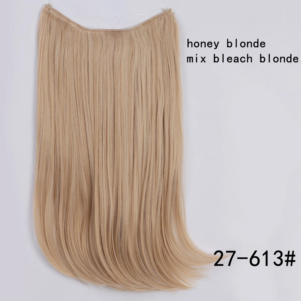 AISI BEAUTY, волнистые шиньоны, без зажимов, один кусок, волосы для наращивания, синтетические, рыбья линия, волосы для наращивания для женщин - Цвет: WEXS001-27-613
