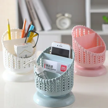 

Woven Hollow Plastic Pen Holder Desktop Storage Box Simple Multifunction Stationery B88