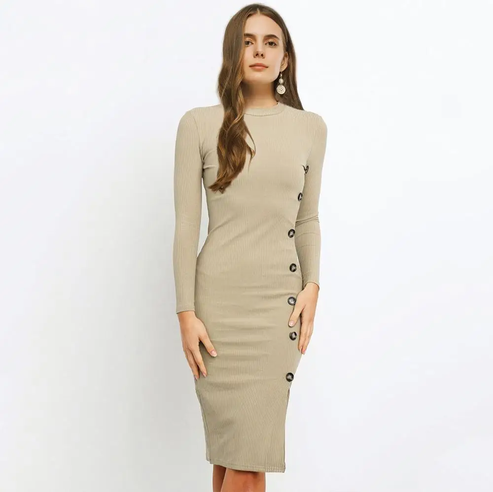 

Fall Spring Women's France Style Retro Dresses Female Autumn Button Plaid Pullover Bodycon Dress Stretchy Long Sleeve Sexy Dress