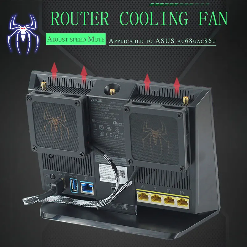ASUS AC68U AC86U Tenda AC1900P AC15 cooling fan router radiator with speed |