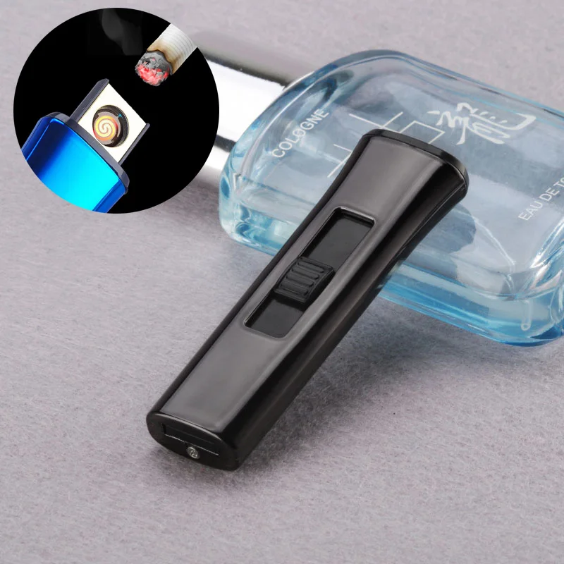 Mini Lighter Зарядка электрическая зажигалка сенсорный индукционный ветрозащитный электронный ультра-тонкий USB прикуриватель металлический - Цвет: Mini Lighter