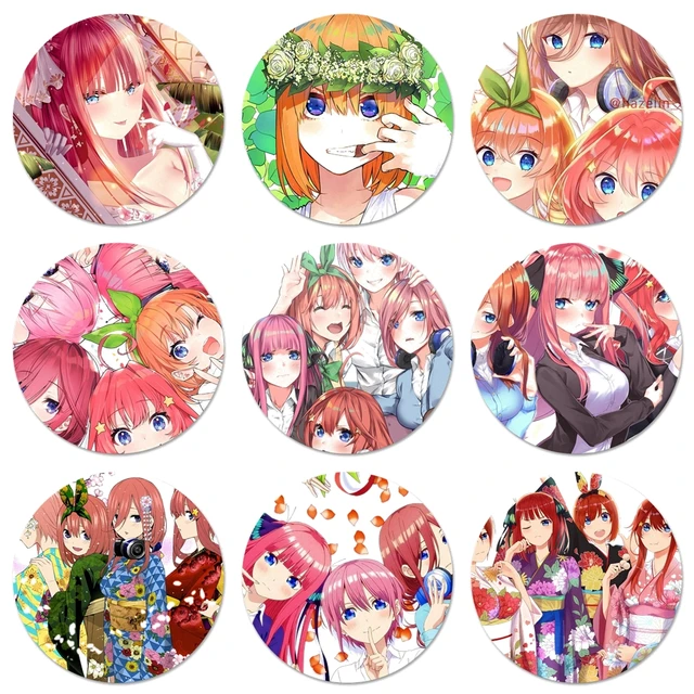 The Quintessential Quintuplets Anime Brooches for Packback 5-toubun No  Hanayome Badge Ichika Nino Miku Yotsuba