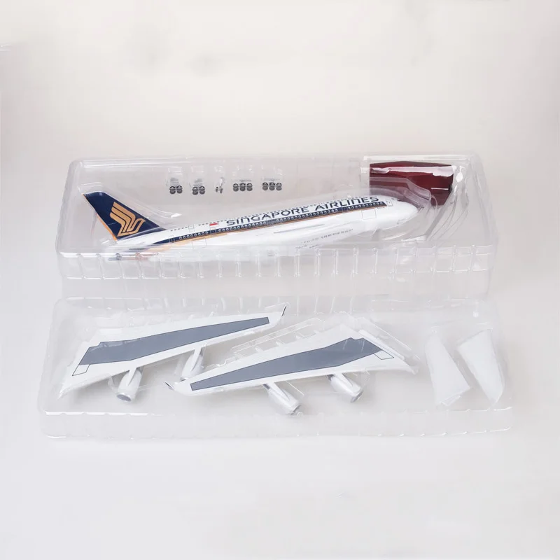 1: 160 самолет Airbus A380 Сингапур Авиакомпания модель светодиодный светильник и колеса литой пластик смолы самолет для сбора