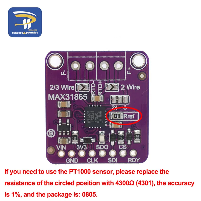 MAX31865 PT100 к PT1000 RTD-to-Digital плата преобразователя температуры термопары модуль усилителя 3,3 В/5 В для Arduino