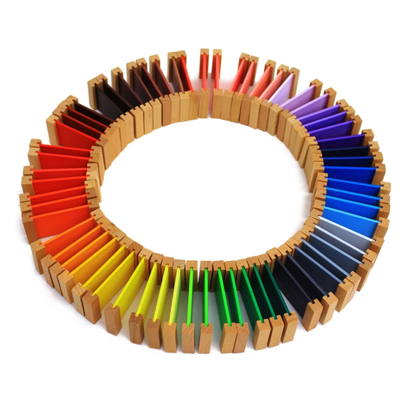 Montessori Sensorial Material Learning Color Tablet Box 1/2/3 Wood Preschool Training Kids Puzzle Educational Toys For Children