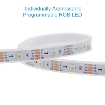 

16.4ft WS2813 Upgraded WS2812B Individually Addressable Programmable RGB LED Strip Light 5m 150 Pixels Signal Break-Point jk808