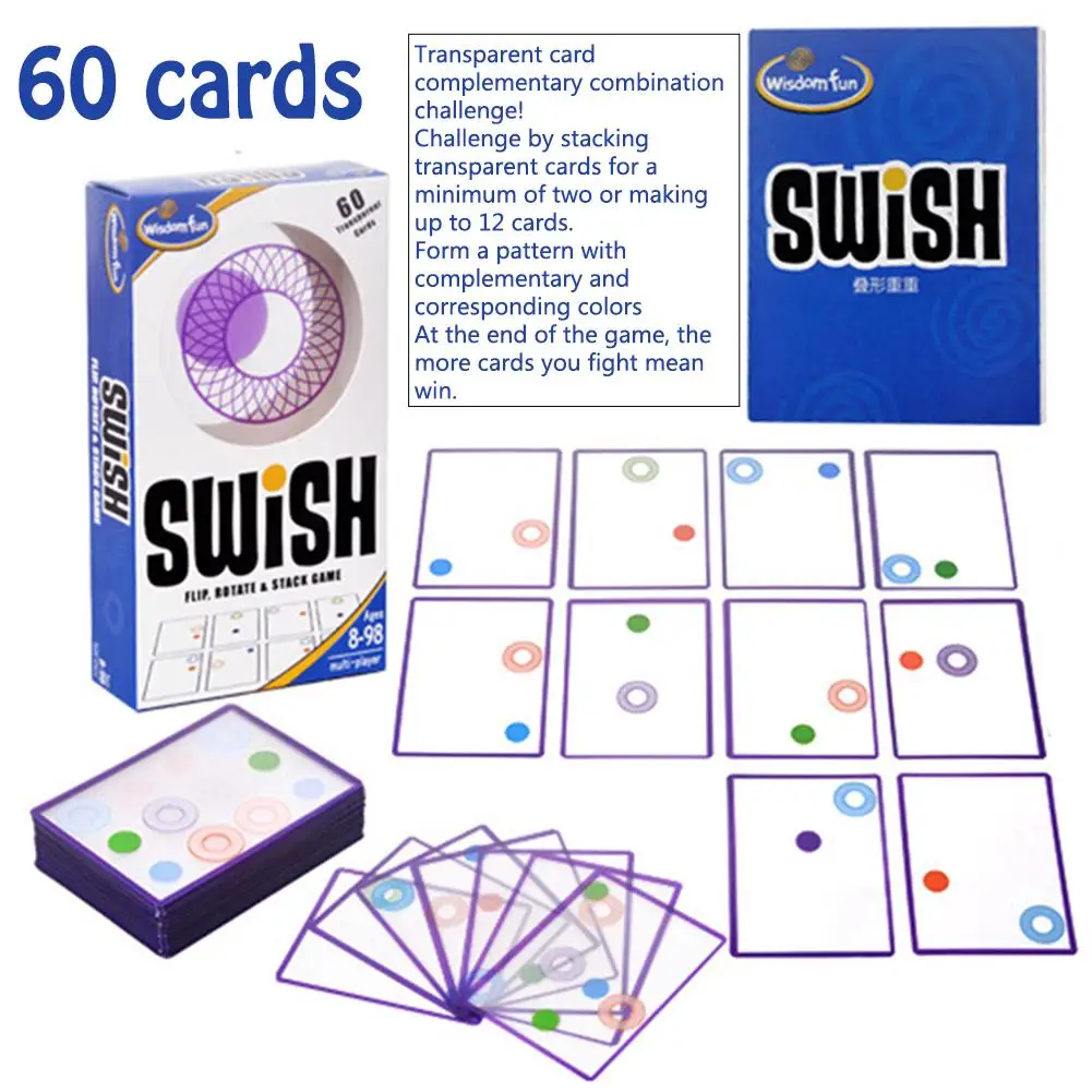 Transparent Card Game Puzzles Toy for Training Childrens Logical Thinking
