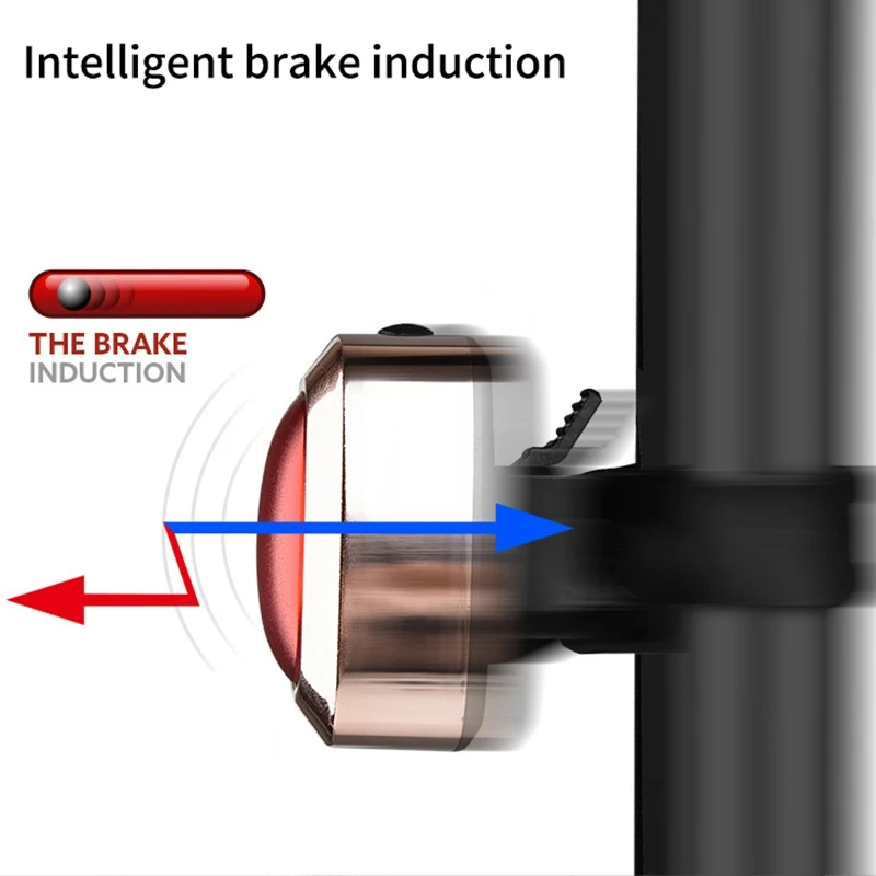 Задний фонарь для велосипеда, светодиодный, велосипедный, умный, тормозной, индукционный, Предупреждение льный фонарь, USB, Перезаряжаемый