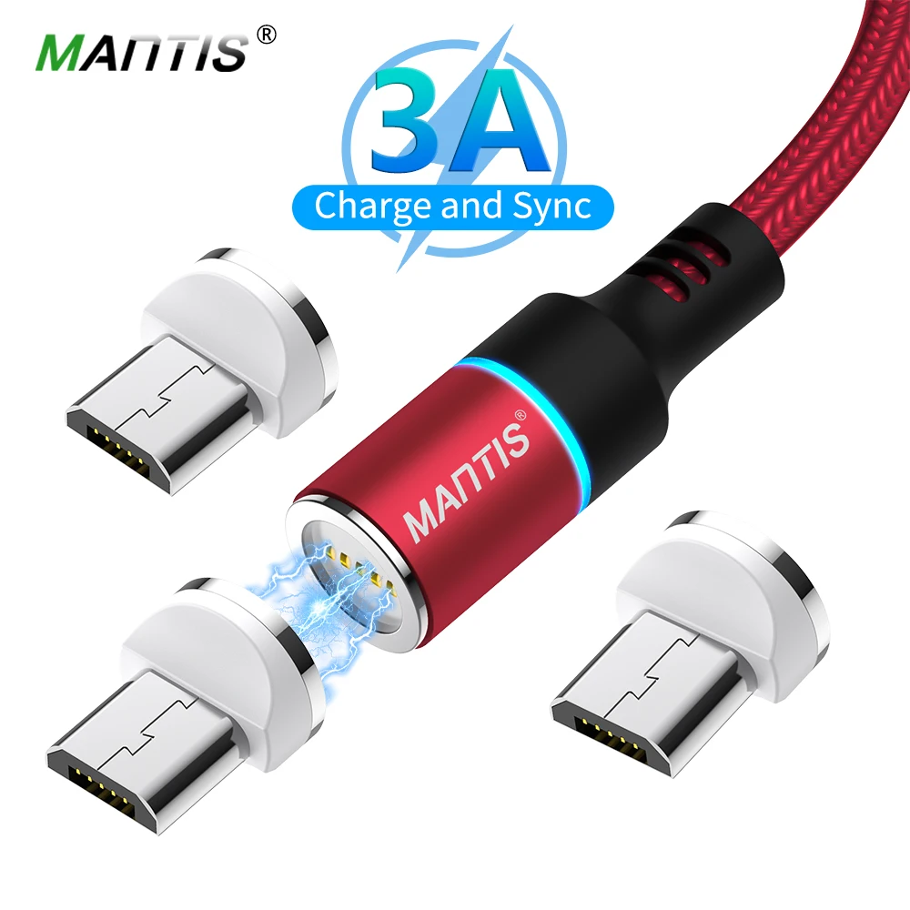 

MANTIS 3A Magnetic Charging Micro Usb Cable For Samsung S7 Huawei Xiaomi Redmi 4X Android Magnetic Usb Cable Fast Charging Cord