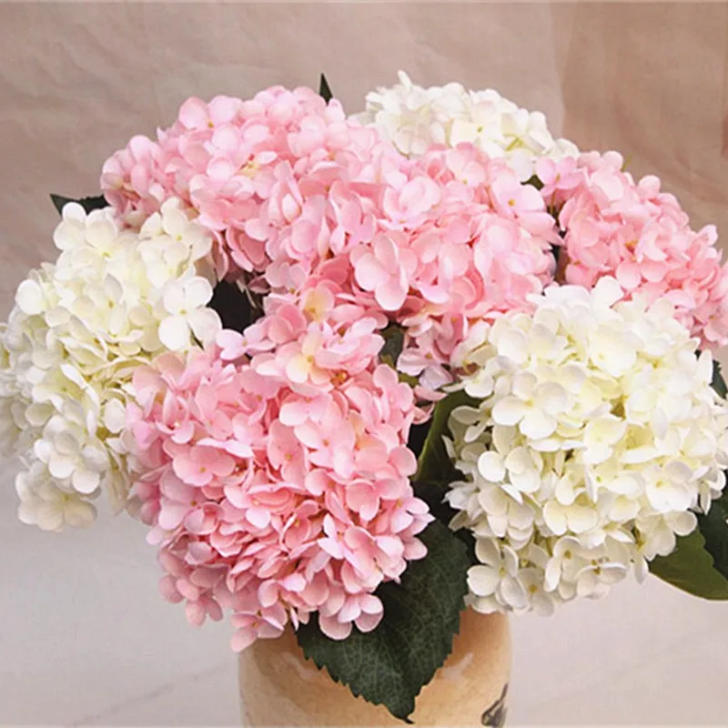

11 forks hydrangea artificial flower home wedding decoration dispaly silk hydrangea flower branch fake decorative branch