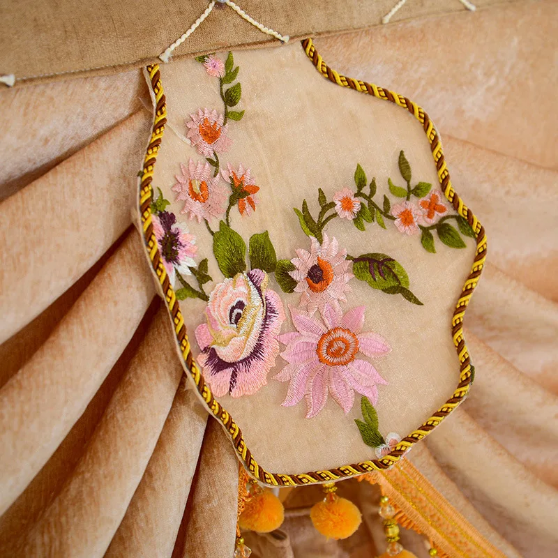 Европейский изящный светильник роскошная вилла вышитая ткань занавеска для