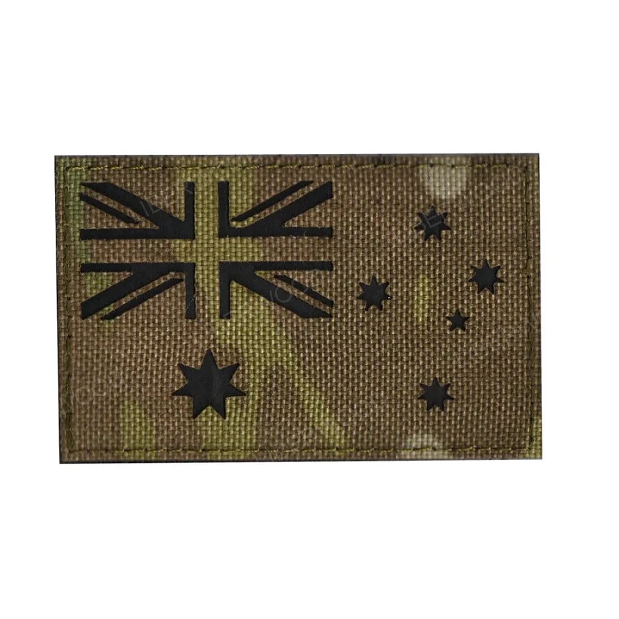 Australian camo flag Мультикам Тактический боевой крепеж Новая Зеландия австралийская SAS Австралия светоотражающий флаг IFF накладная заплата эмблема женская кожаная куртка - Цвет: Australian camo flag