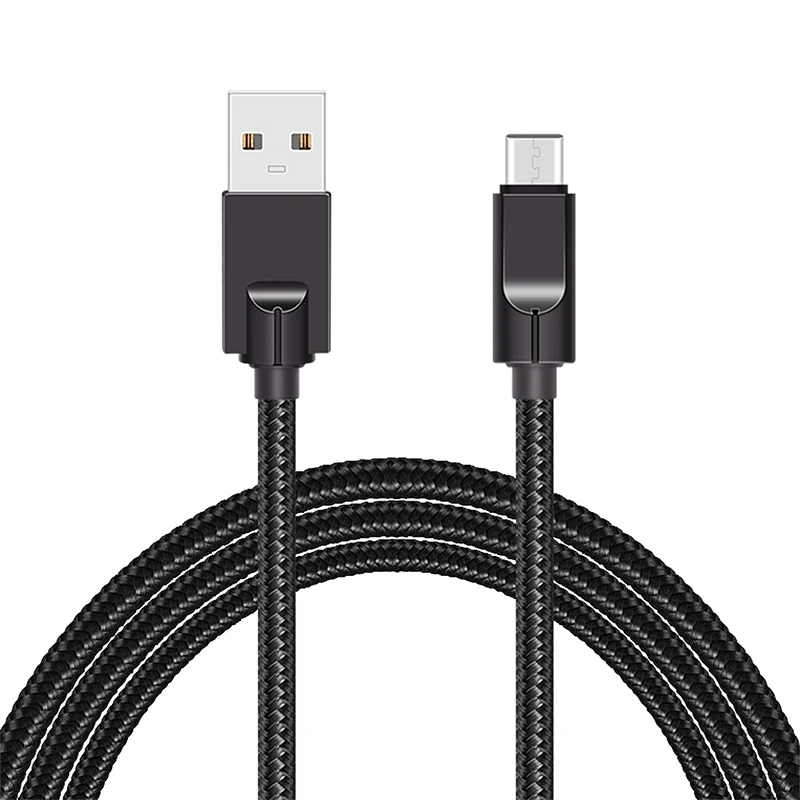 Type C Black 1 м 2.5A Micro usb type C кабель для быстрой зарядки Android USB Мобильный телефон многоцветный цинковый сплав панцири тканые Быстрая зарядка линия передачи данных - Цвет: Type C Black