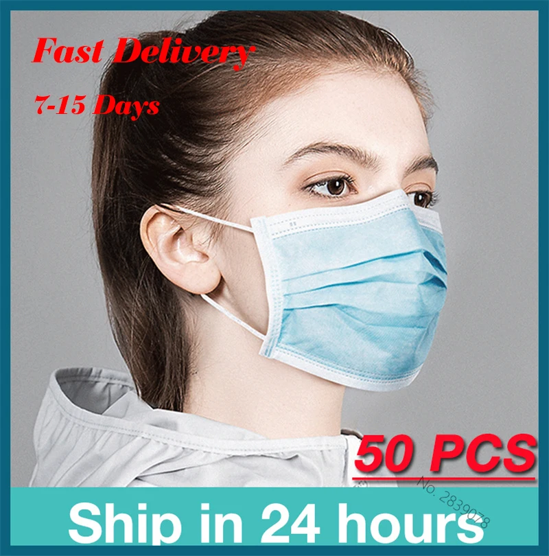 

Disposable Mask ffp3 Face Mask PM2.5 Dust Masks Germ Protection Mouth Mask 50pcs Face Masks 3-layers Disposable Masks FFP3