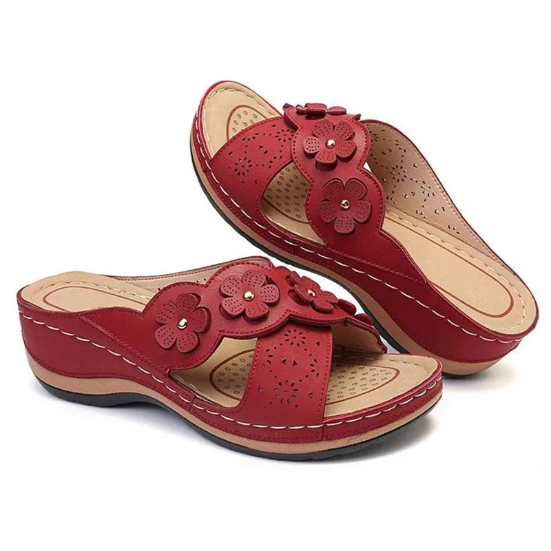 

Summer Women Slippers Gladiator Flower Shoes Wedges Platform Flip Flops Beach Mules Ladies Slides Party Sandals Zapatos De Mujer