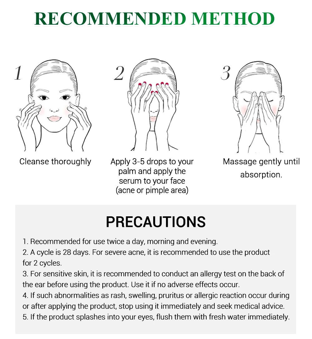 Newproduct BREYLEE Acne раствор набор акне лечебная сыворотка крем Пятна Прыщи эссенция для удаления против рубцов от акне кожа щадящий крем для лица