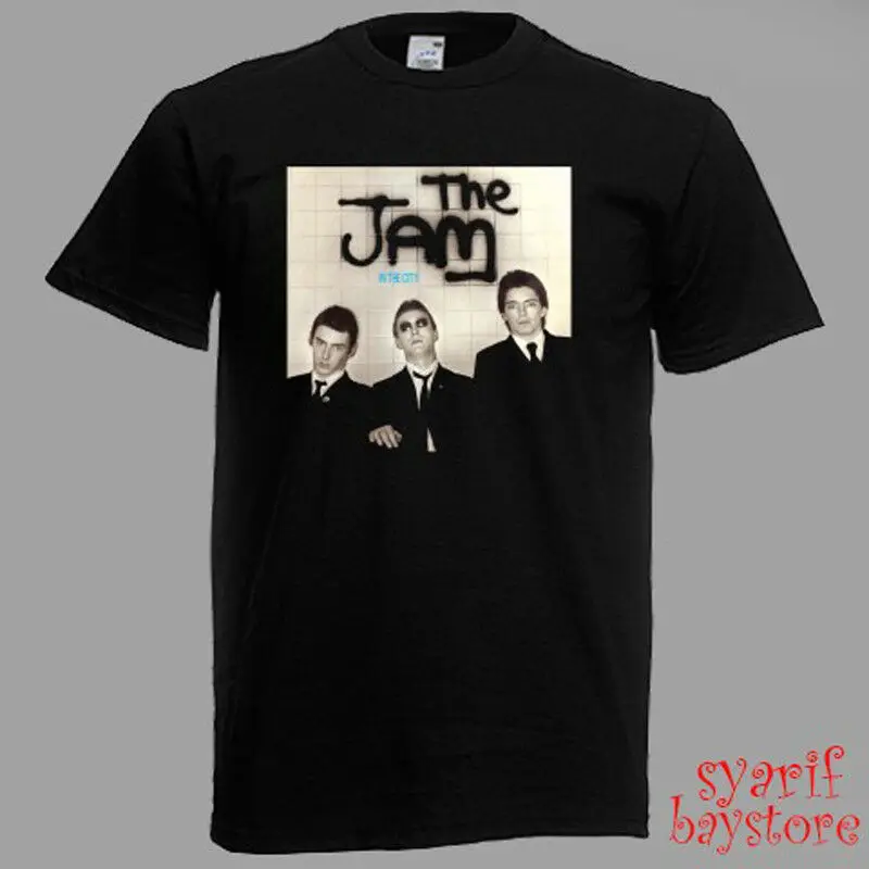 Мужская черная футболка с надписью The Jam Rock Band In City Album S M L XL 2XL 3XL принтом летняя